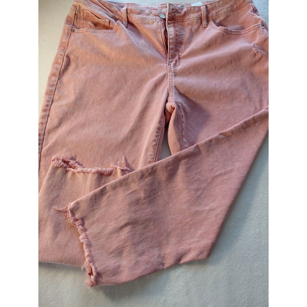 Time & Tru Acid Wash Denim Pink